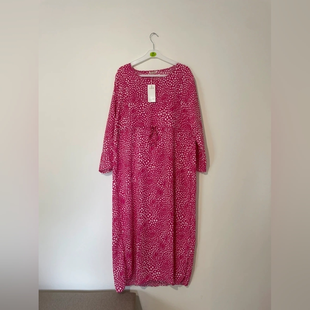 Pink Polka Dot Maxi Dress